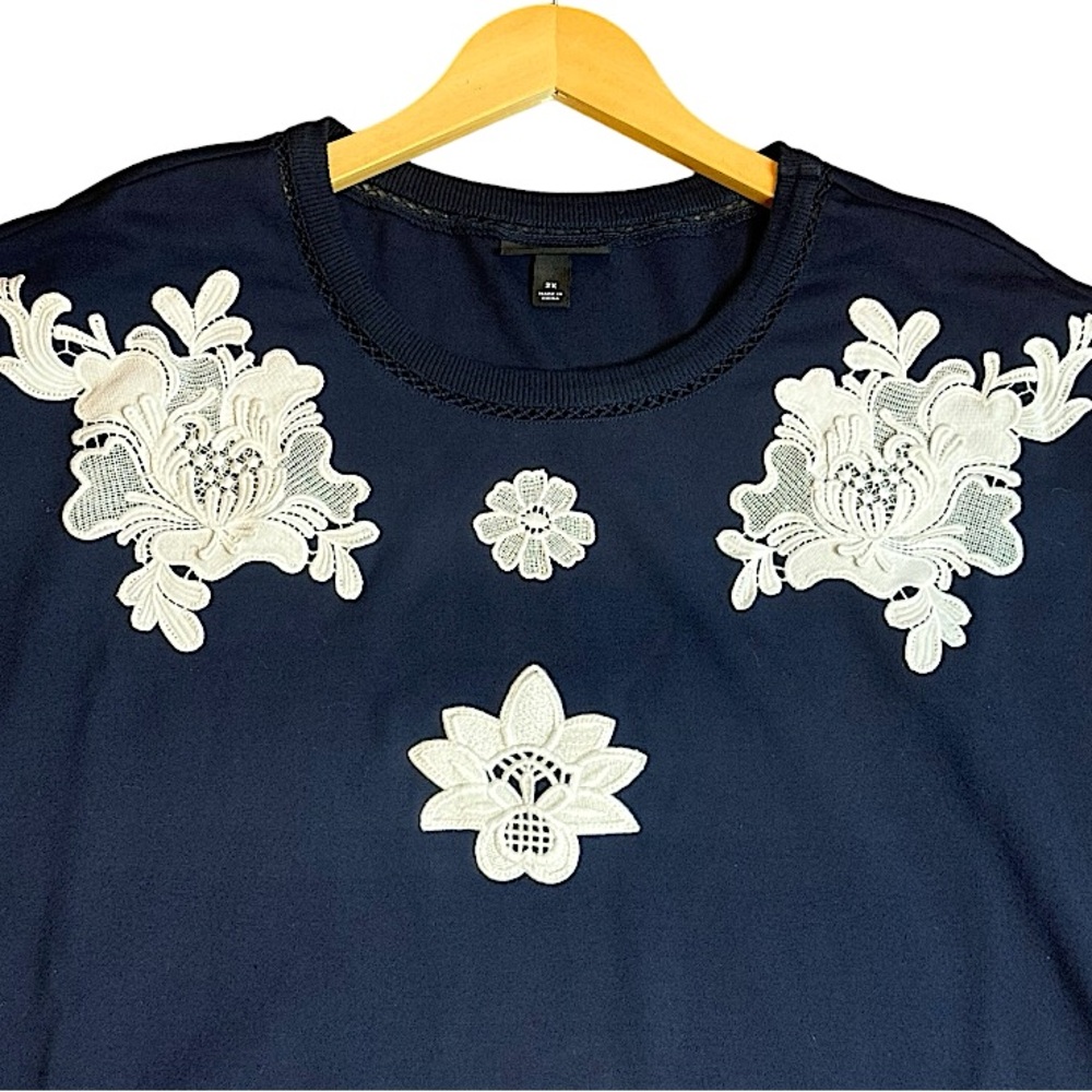 Victoria Beckham for Target Floral Lace Appliqué Top size 2X - Picture 5 of 11